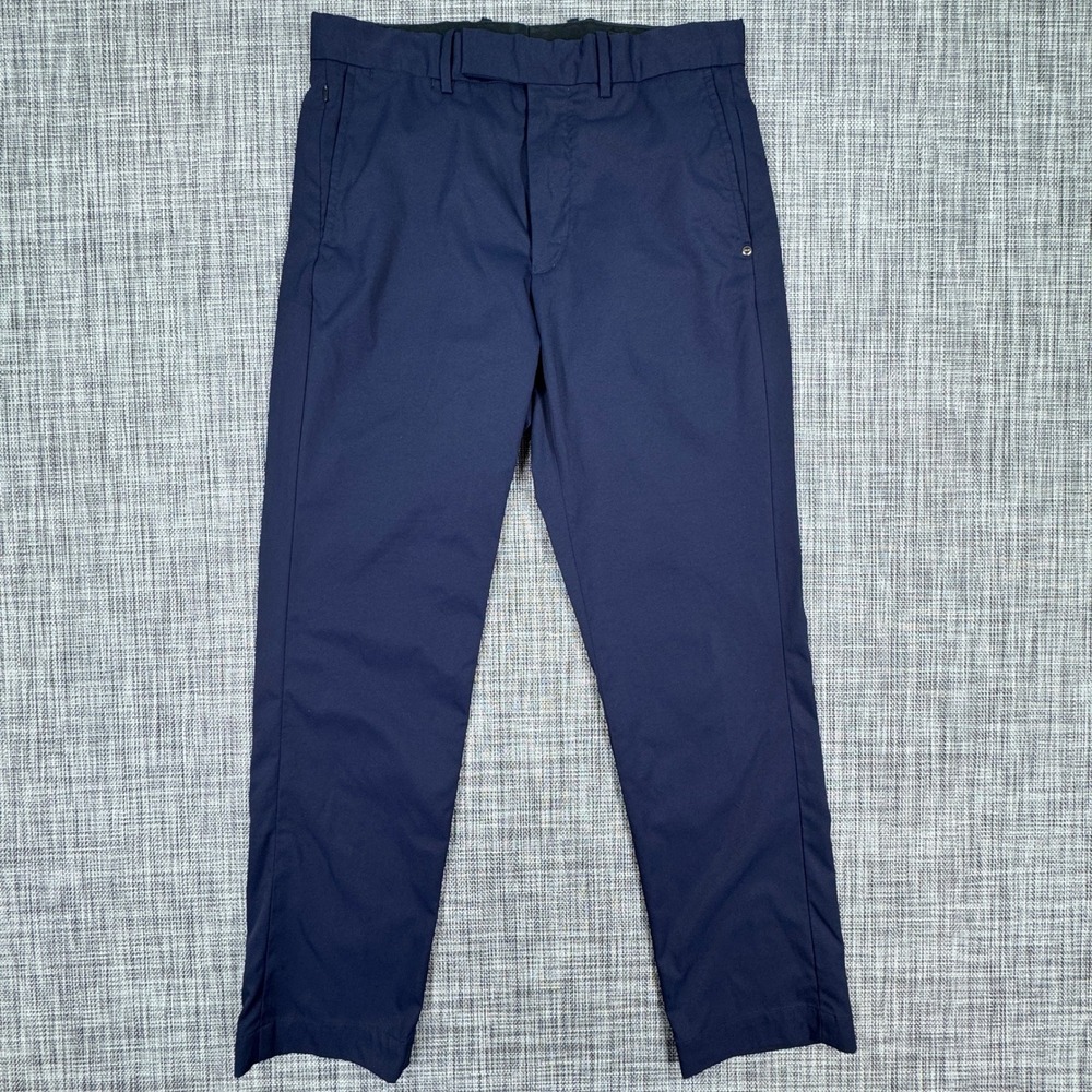 RLX Ralph Lauren Mens Golf Pants 31x30 Navy Blue Tailored Fit Flat Front Pockets